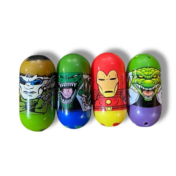 Mighty Beanz Marvel Lot #9 Iron Man #8 Dr Octopus #58 & #77 Lizard 2003 Moose - Picture 1 of 3